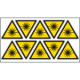 Foglio 10 etichette lato mm 50 solo simbolo EN ISO 7010 W004