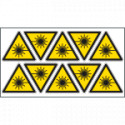 Foglio 10 etichette lato mm 50 solo simbolo EN ISO 7010 W004