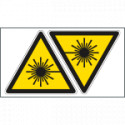 Etichetta pericolo raggi laser solo simbolo EN ISO 7010