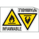 Foglio 2 etichette adesive pericolo infiammabile EN ISO 7010