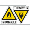 Foglio 2 etichette adesive pericolo infiammabile EN ISO 7010