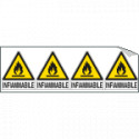 Foglio 4 etichette adesive pericolo infiammabile EN ISO 7010