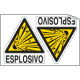 Foglio n. 2 etichette adesive Pericolo Esplosivo EN ISO 7010