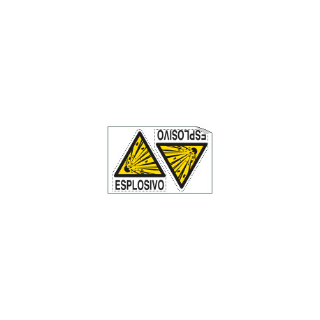 Foglio n. 2 etichette adesive Pericolo Esplosivo EN ISO 7010