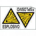 Foglio n. 2 etichette adesive Pericolo Esplosivo EN ISO 7010