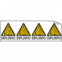 Foglio n. 4 etichette adesive Pericolo Esplosivo EN ISO 7010