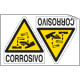 Foglio 2 etichette adesive corrosivo EN ISO 7010