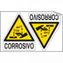 Foglio 2 etichette adesive corrosivo EN ISO 7010