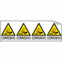 Foglio 4 etichette adesive corrosivo EN ISO 7010