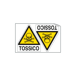 Foglio 2 etichette Pericolo Sostanze Tossiche EN ISO 7010