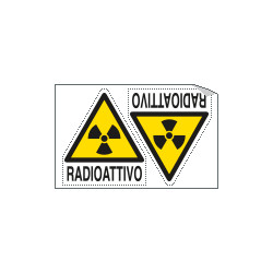 Foglio 2 etichette Radioattivo EN ISO 7010
