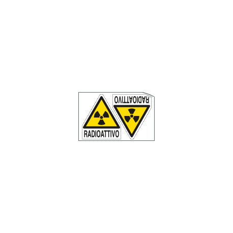 Foglio 2 etichette Radioattivo EN ISO 7010