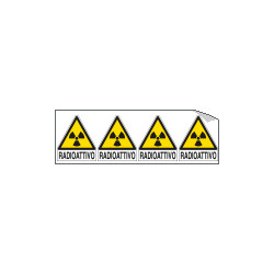 Foglio 4 etichette Radioattivo EN ISO 7010