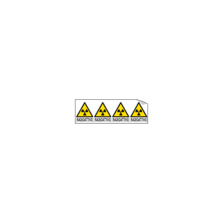 Foglio 4 etichette Radioattivo EN ISO 7010