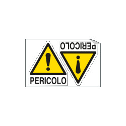 Foglio 2 etichette adesive pericolo generico EN ISO 7010