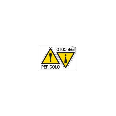 Foglio 2 etichette adesive pericolo generico EN ISO 7010
