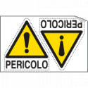 Foglio 2 etichette adesive pericolo generico EN ISO 7010