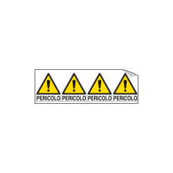 Foglio 4 etichette adesive pericolo generico EN ISO 7010