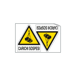 Foglio 2 etichette Carichi Sospesi EN ISO 7010