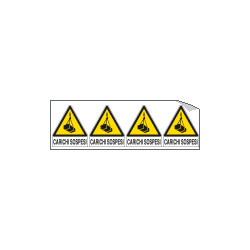 Foglio 4 etichette Carichi Sospesi EN ISO 7010