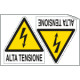 Foglio 2 etichette adesive pericolo alta tensione EN ISO 7010