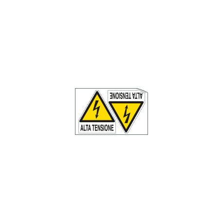 Foglio 2 etichette adesive pericolo alta tensione EN ISO 7010