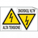 Foglio 2 etichette adesive pericolo alta tensione EN ISO 7010