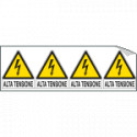 Foglio 4 etichette adesive pericolo alta tensione EN ISO 7010