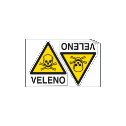 Foglio 2 etichette Pericolo Sostanze Velenose EN ISO 7010