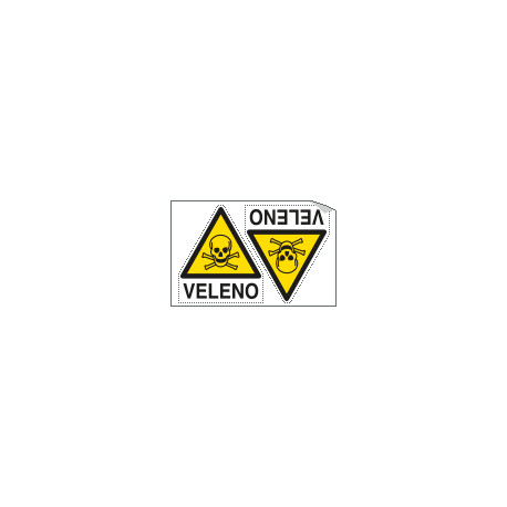 Foglio 2 etichette Pericolo Sostanze Velenose EN ISO 7010