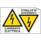 Foglio 2 etichette adesive corrente elettrica EN ISO 7010