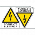 Foglio 2 etichette adesive corrente elettrica EN ISO 7010