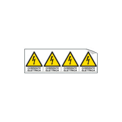 Foglio n. 4 etichette adesive Corrente elettrica EN ISO 7010