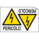 Foglio 2 etichette adesive pericolo elettricita' EN ISO 7010