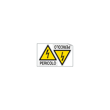 Foglio 2 etichette adesive pericolo elettricita' EN ISO 7010