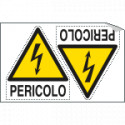 Foglio 2 etichette adesive pericolo elettricita' EN ISO 7010