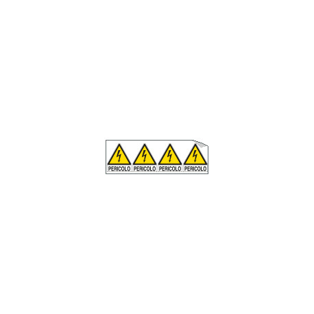 Foglio 4 etichette adesive pericolo elettricita' EN ISO 7010