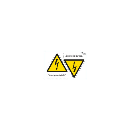 Foglio 2 etichette adesive spazio scrivibile EN ISO 7010