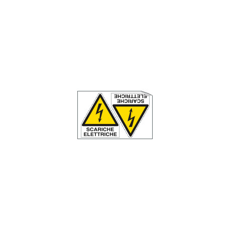 Foglio 2 etichette Scariche Elettriche EN ISO 7010