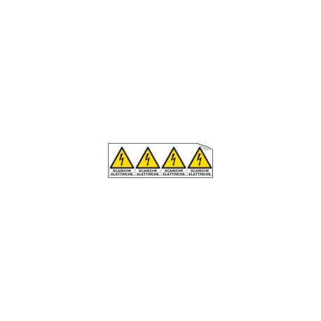 Foglio 4 etichette Scariche Elettriche EN ISO 7010