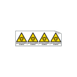 Foglio n. 4 etichette adesive Macchina ad avviamento. . EN ISO 7010