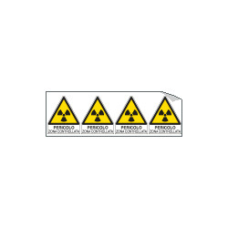 Foglio 4 etichette adesive pericolo zona controllo EN ISO 7010