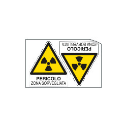 Foglio 2 etichette Pericolo Zona Sorvegliata EN ISO 7010