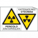 Foglio 2 etichette Pericolo Zona Sorvegliata EN ISO 7010