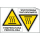 Foglio 2 etichette adesive temperatura pericolosa EN ISO 7010