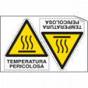 Foglio 2 etichette adesive temperatura pericolosa EN ISO 7010
