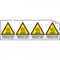 Foglio 4 etichette adesive temperatura pericolosa EN ISO 7010