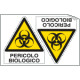 Foglio 2 etichette adesive pericolo biologico EN ISO 7010