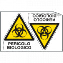 Foglio 2 etichette adesive pericolo biologico EN ISO 7010