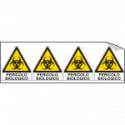Foglio 4 etichette adesive pericolo biologico EN ISO 7010